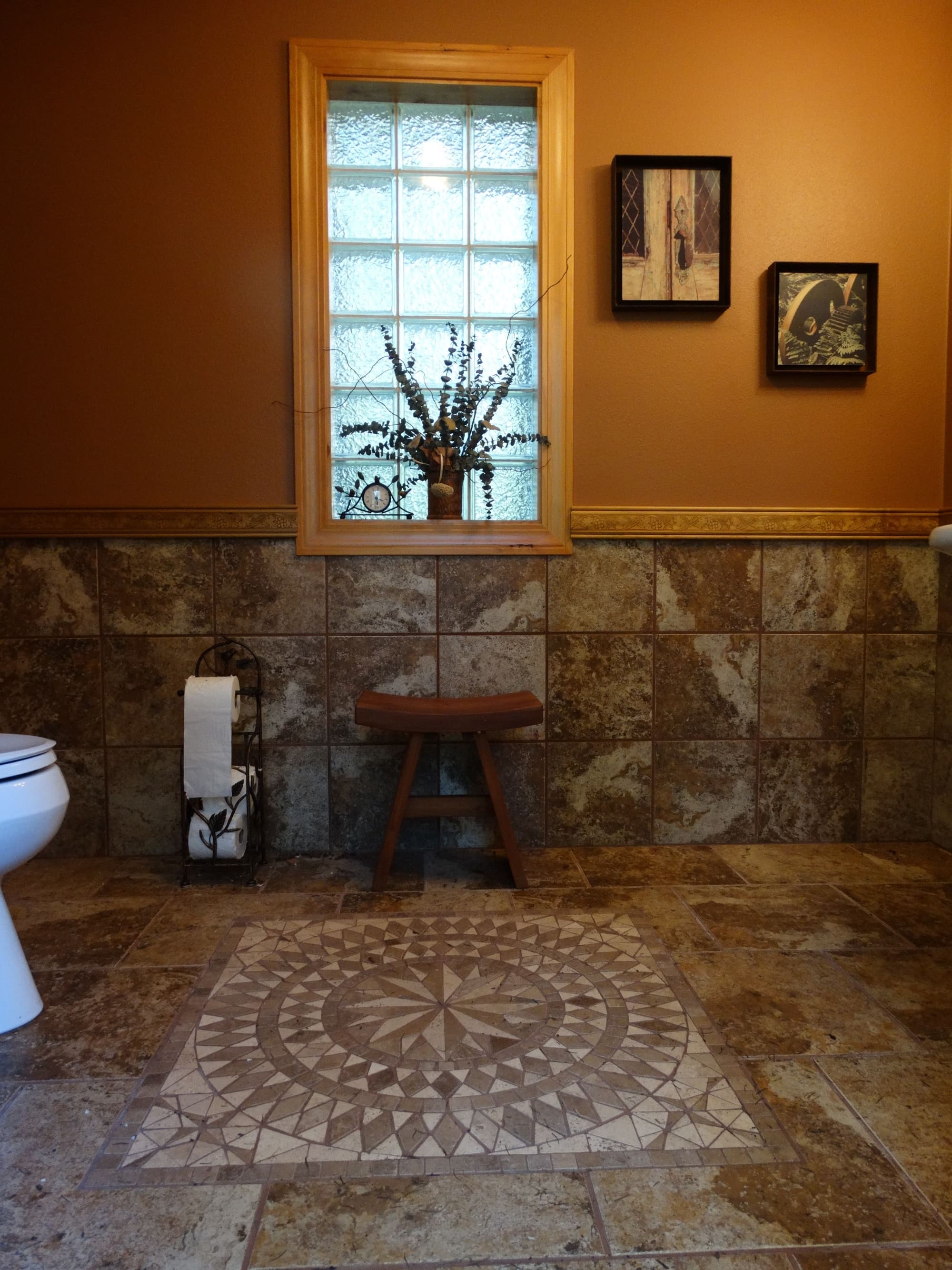 Bathroom mosaic tile floor
