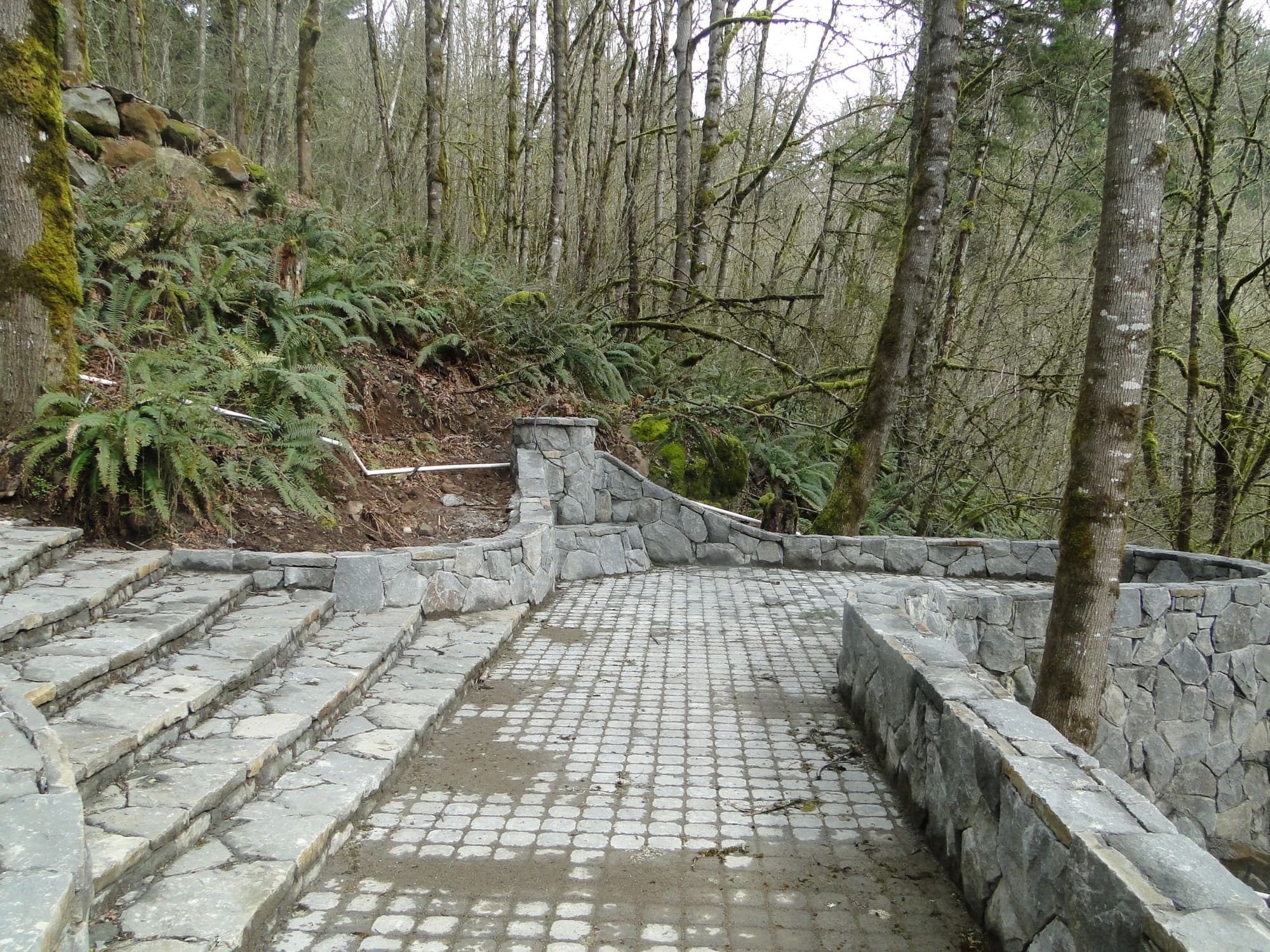 Cobblestone patio stone steps