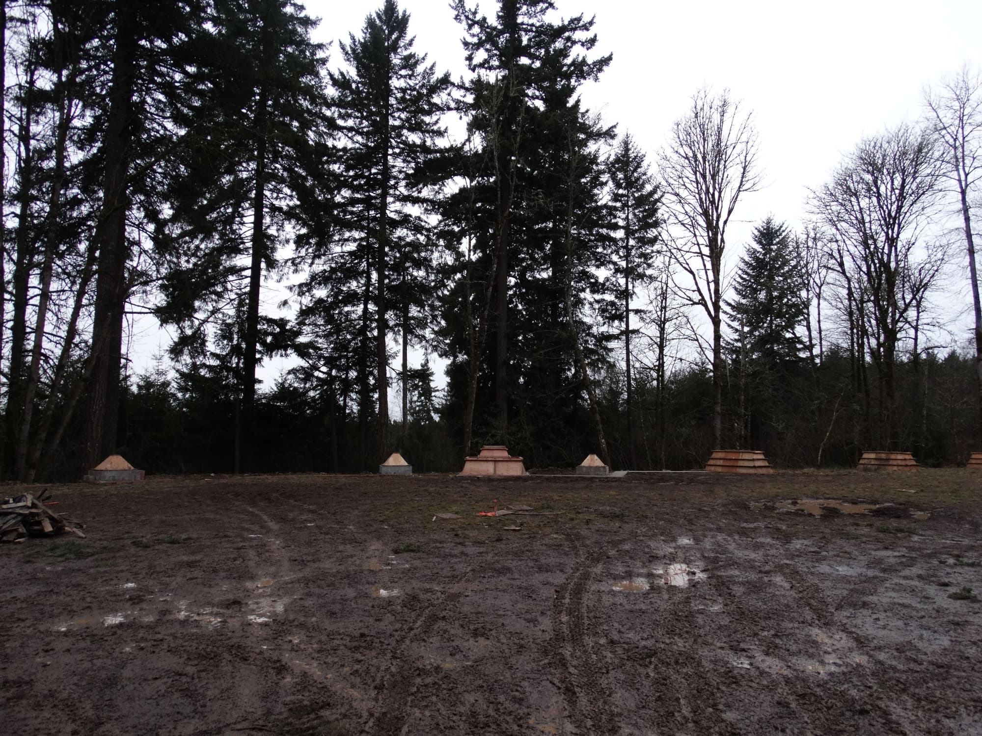 Pedestal forms muddy field