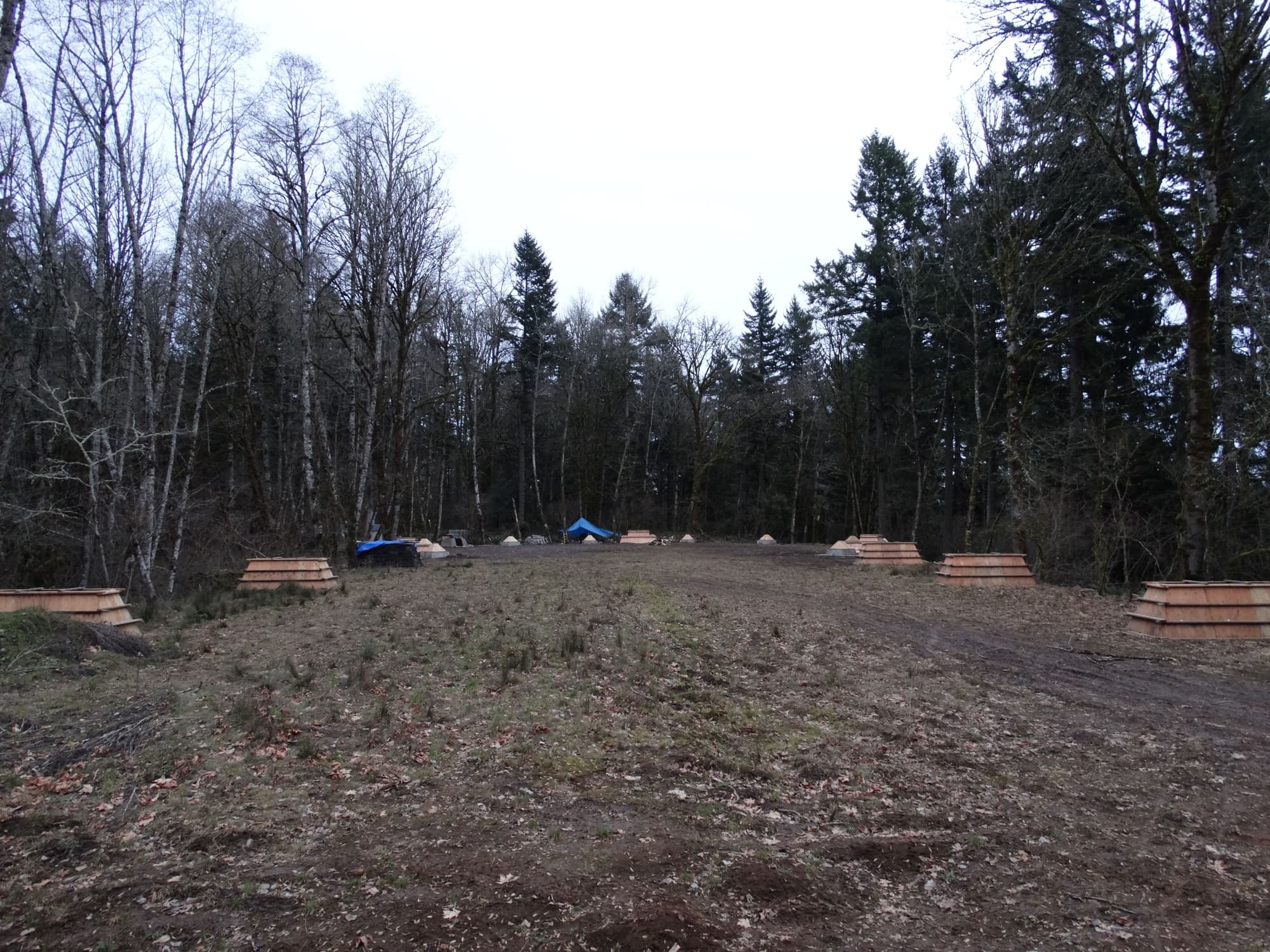 Pyramid forms cleared hilltop