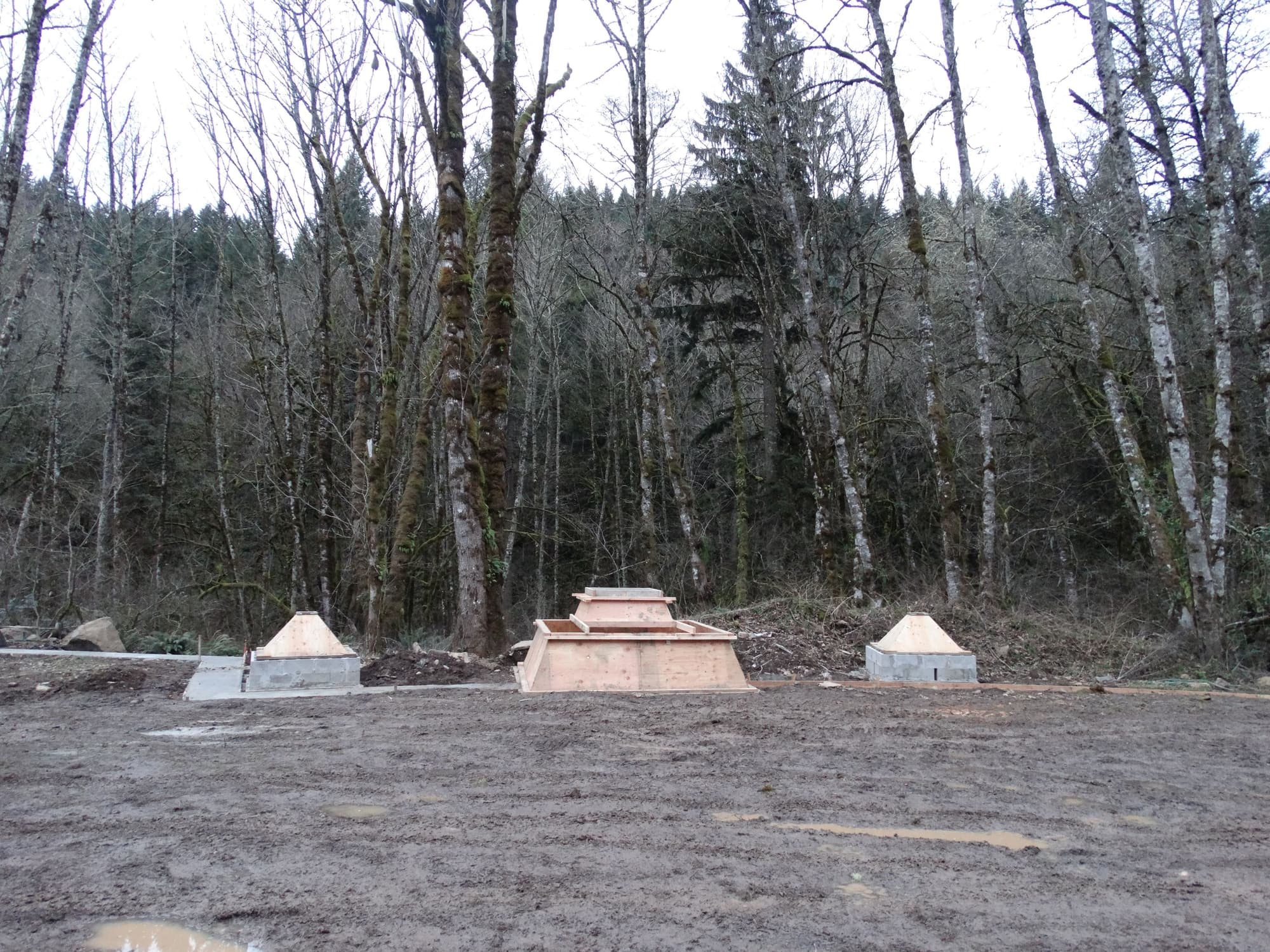 Pyramid forms muddy clearing