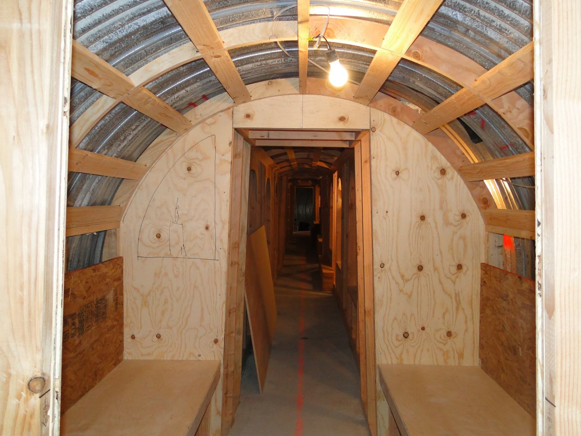 Quonset tunnel wood framing