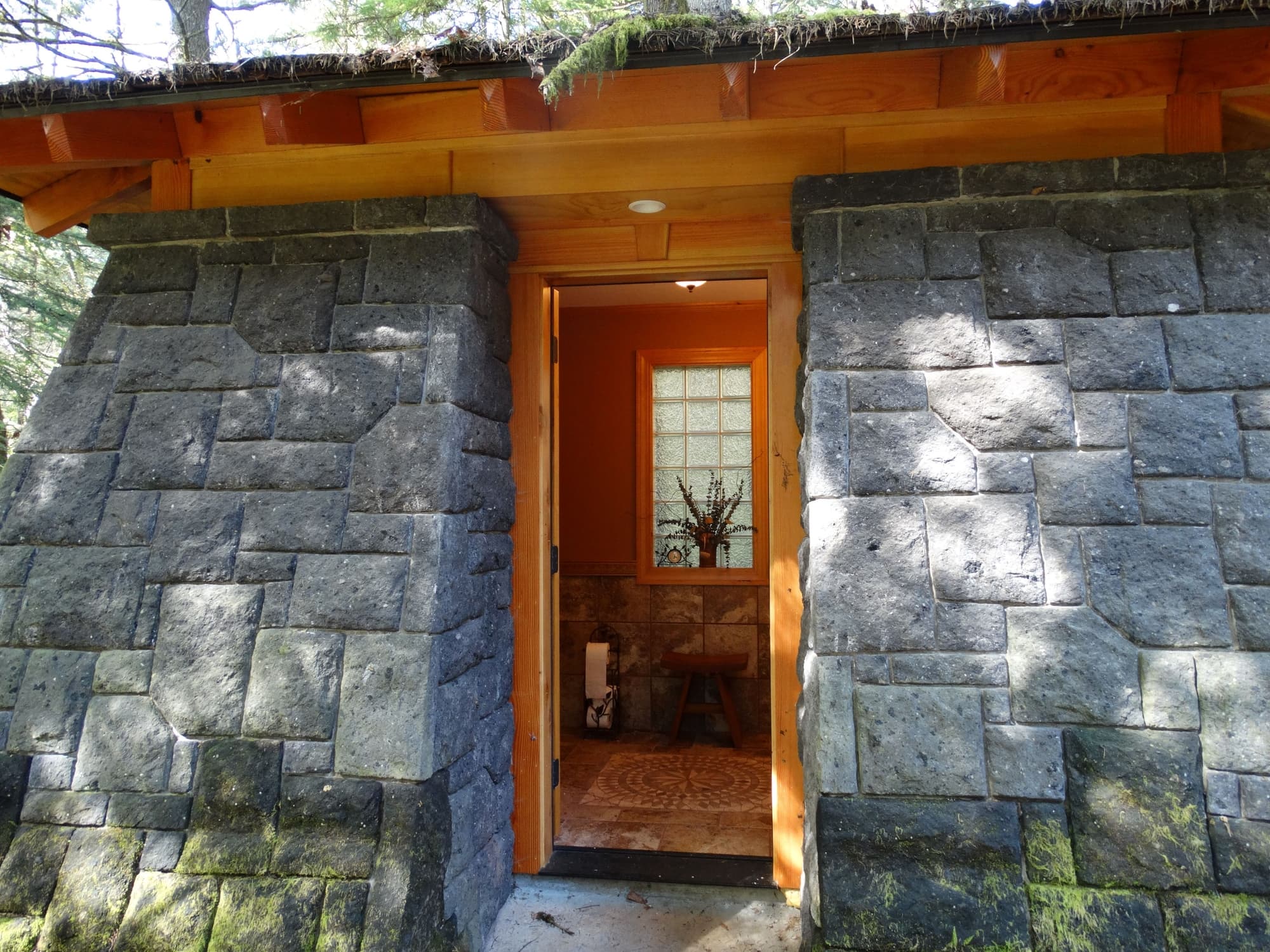 Stone bathhouse doorway entrance