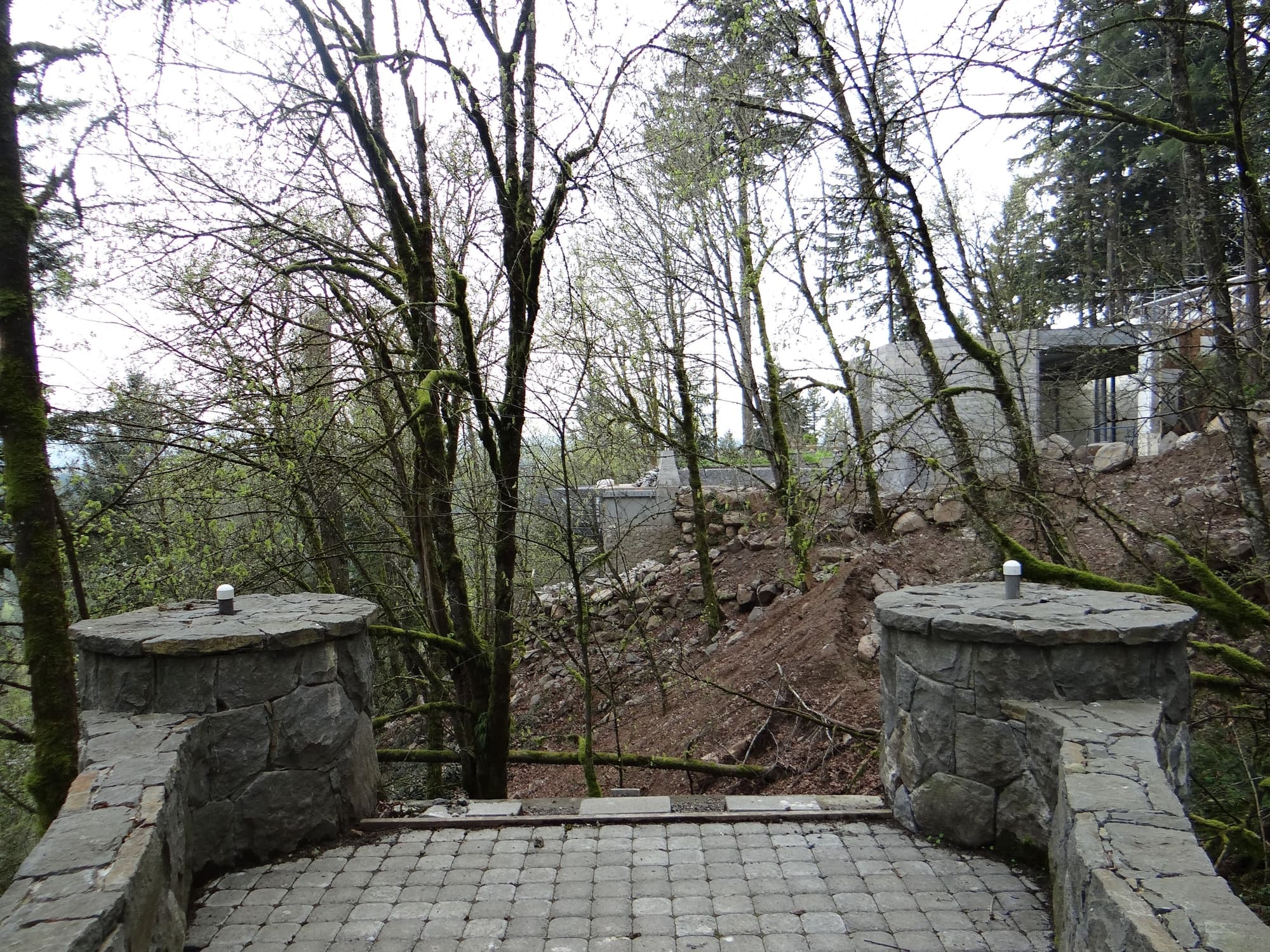 Stone terrace hillside construction