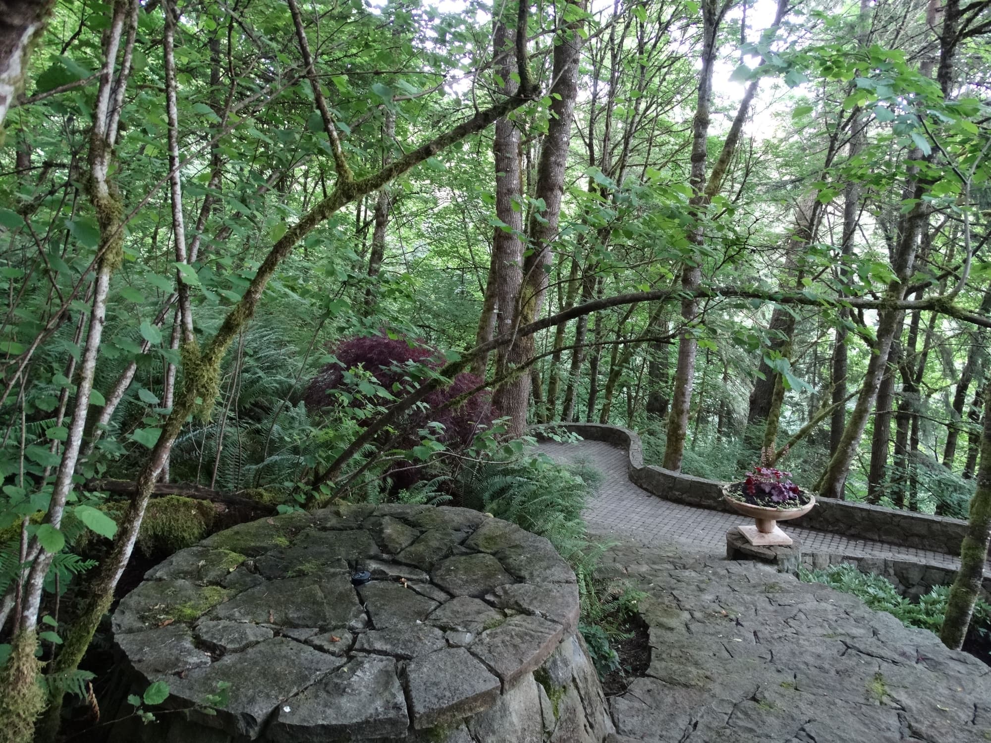 Stone terrace overlook planter